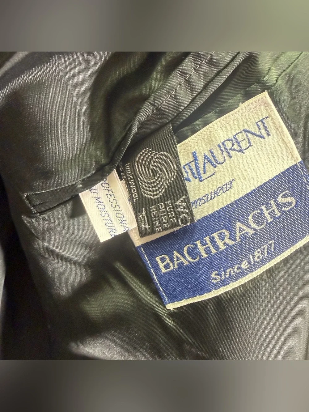 VTG Yves Saint Laurent 100% Wool Suit 36R 32x29 Made in France Gray Pinstripe DB